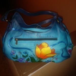 Genuine Handpainted Leather Anuschka purse